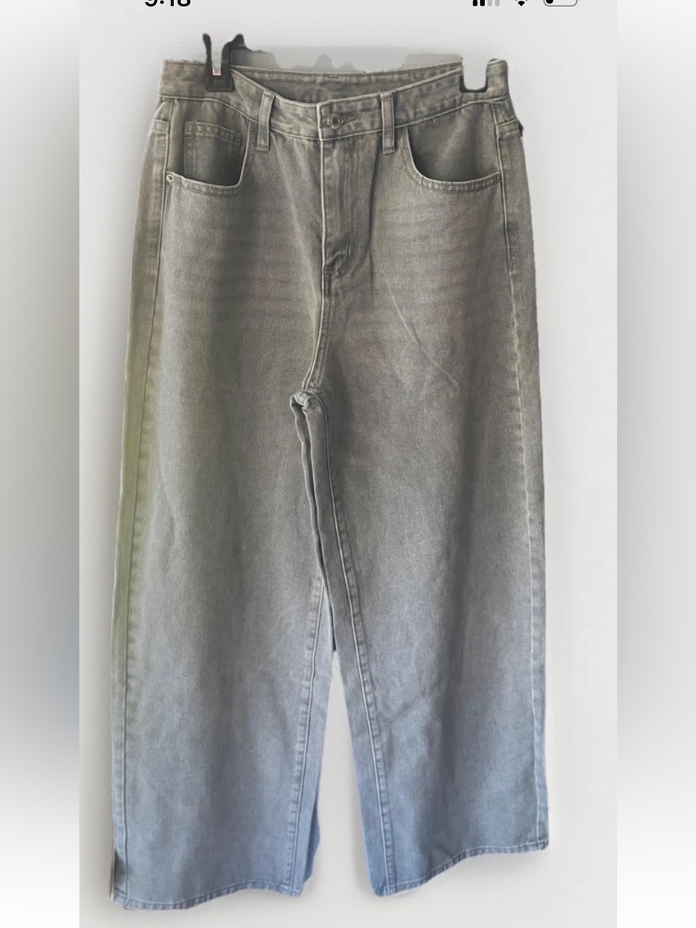 Light Gray Wide Leg Jeans Womens size 6 High Waist Baggy Denim Pants FLV SUN NWT